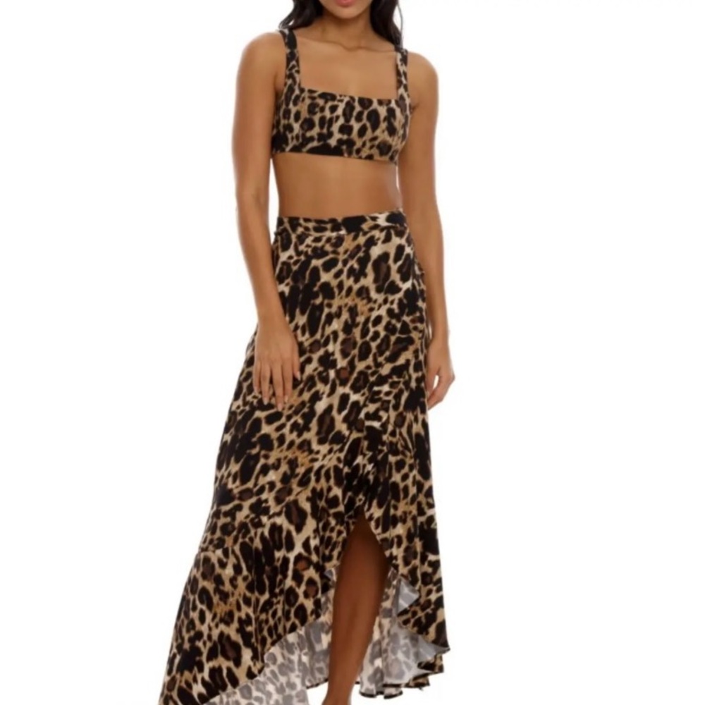 Agua Bendita Animal Print Maxi Skirt set